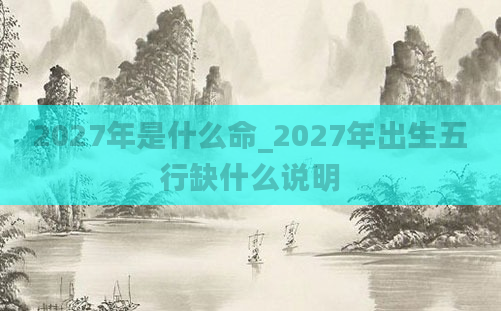 2027年是什么命_2027年出生五行缺什么说明