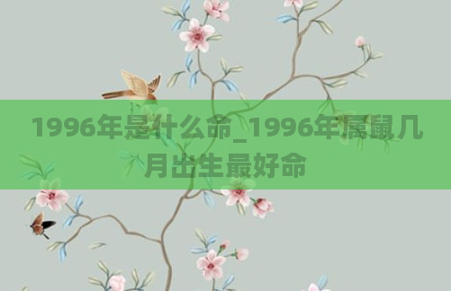 1996年是什么命_1996年属鼠几月出生最好命