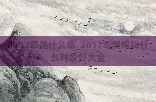 2017年是什么命_2017年属鸡找什么对象好大全