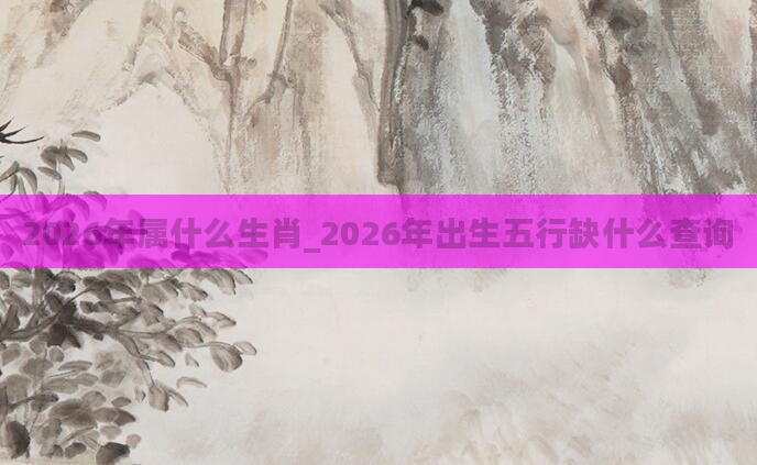 2026年属什么生肖_2026年出生五行缺什么查询