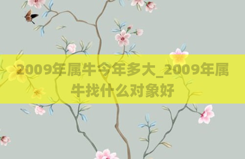 2009年属牛今年多大_2009年属牛找什么对象好