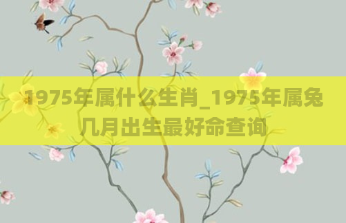 1975年属什么生肖_1975年属兔几月出生最好命查询