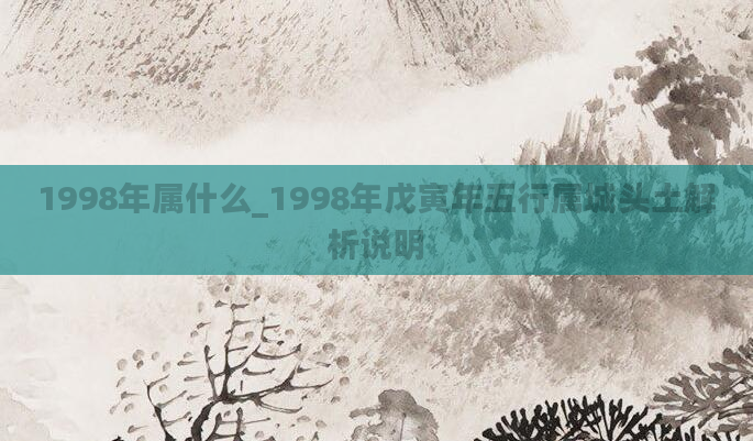 1998年属什么_1998年戊寅年五行属城头土解析说明