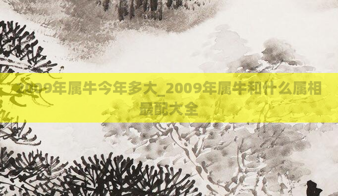 2009年属牛今年多大_2009年属牛和什么属相最配大全
