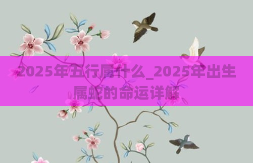 2025年五行属什么_2025年出生属蛇的命运详解