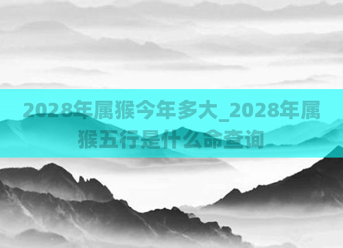 2028年属猴今年多大_2028年属猴五行是什么命查询