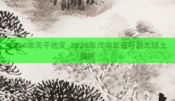 2028年天干地支_2028年戊申年五行属大驿土解析