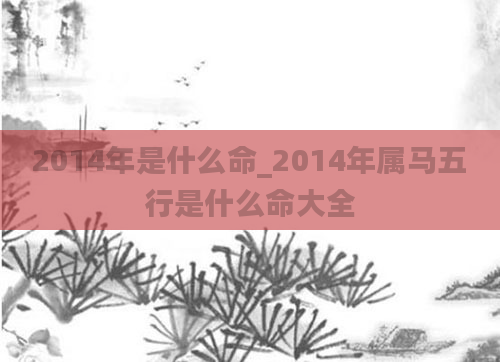 2014年是什么命_2014年属马五行是什么命大全