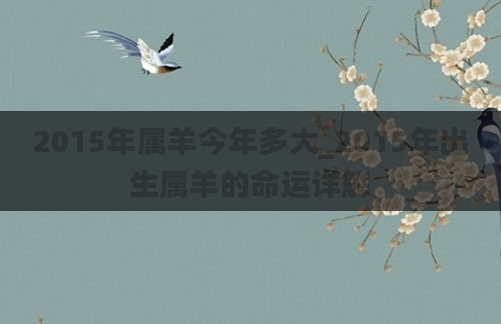 2015年属羊今年多大_2015年出生属羊的命运详解