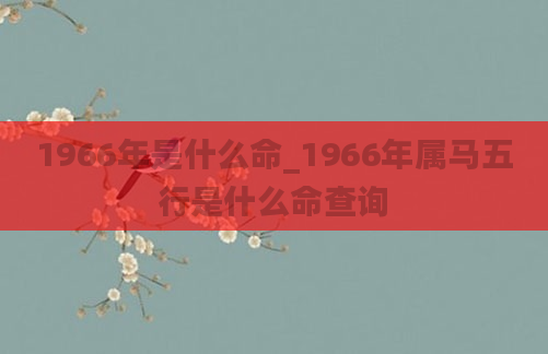 1966年是什么命_1966年属马五行是什么命查询