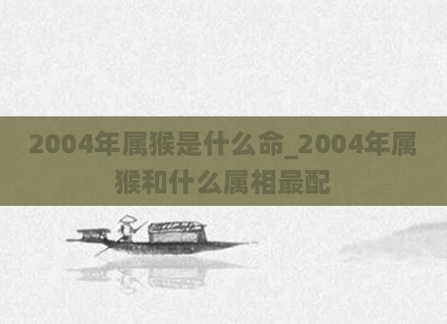 2004年属猴是什么命_2004年属猴和什么属相最配