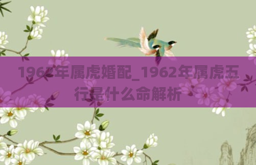 1962年属虎婚配_1962年属虎五行是什么命解析