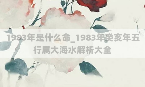 1983年是什么命_1983年癸亥年五行属大海水解析大全