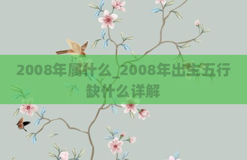 2008年属什么_2008年出生五行缺什么详解