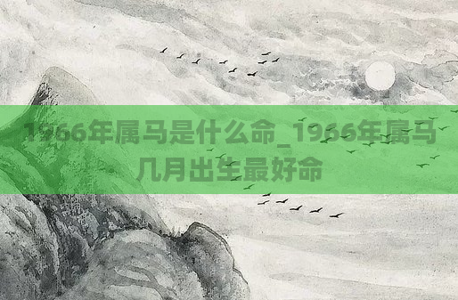 1966年属马是什么命_1966年属马几月出生最好命