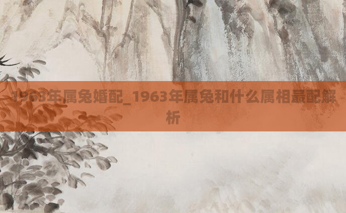 1963年属兔婚配_1963年属兔和什么属相最配解析