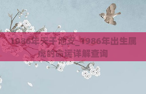1986年天干地支_1986年出生属虎的命运详解查询