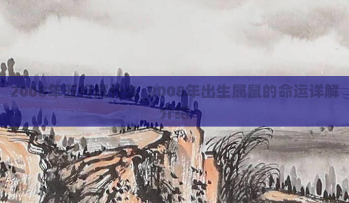 2008年五行属什么_2008年出生属鼠的命运详解介绍