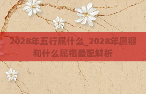 2028年五行属什么_2028年属猴和什么属相最配解析