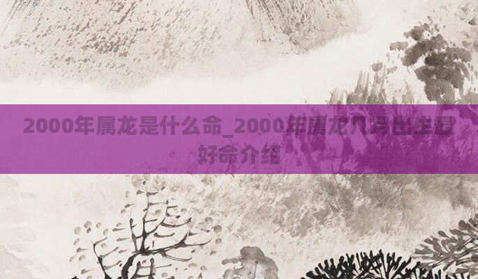 2000年属龙是什么命_2000年属龙几月出生最好命介绍