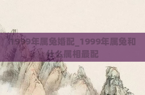 1999年属兔婚配_1999年属兔和什么属相最配