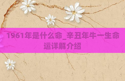 1961年是什么命_辛丑年牛一生命运详解介绍