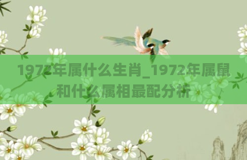1972年属什么生肖_1972年属鼠和什么属相最配分析