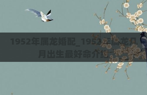 1952年属龙婚配_1952年属龙几月出生最好命介绍