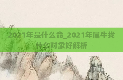 2021年是什么命_2021年属牛找什么对象好解析