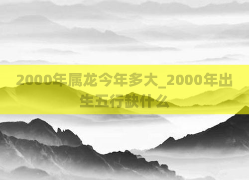 2000年属龙今年多大_2000年出生五行缺什么