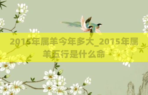 2015年属羊今年多大_2015年属羊五行是什么命