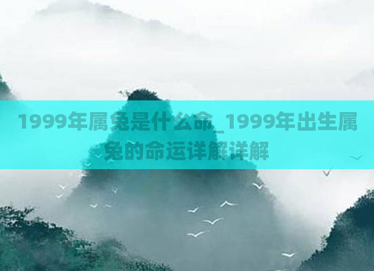 1999年属兔是什么命_1999年出生属兔的命运详解详解