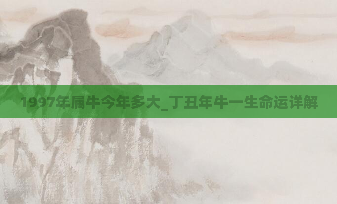 1997年属牛今年多大_丁丑年牛一生命运详解