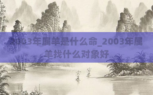 2003年属羊是什么命_2003年属羊找什么对象好