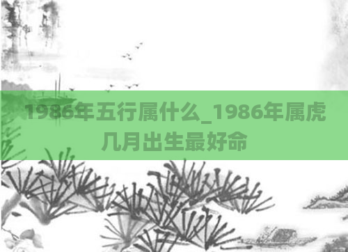 1986年五行属什么_1986年属虎几月出生最好命