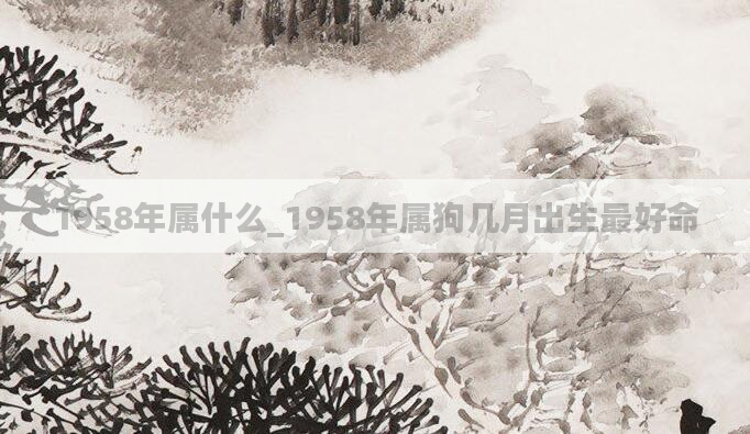 1958年属什么_1958年属狗几月出生最好命