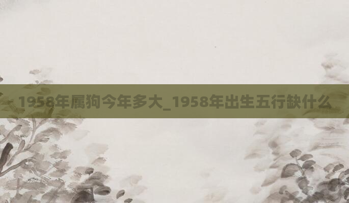 1958年属狗今年多大_1958年出生五行缺什么