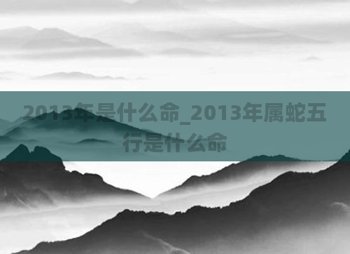 2013年是什么命_2013年属蛇五行是什么命
