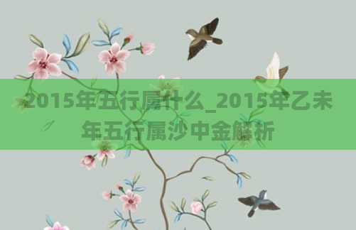 2015年五行属什么_2015年乙未年五行属沙中金解析
