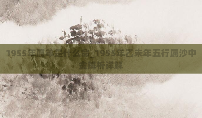 1955年属羊是什么命_1955年乙未年五行属沙中金解析详解