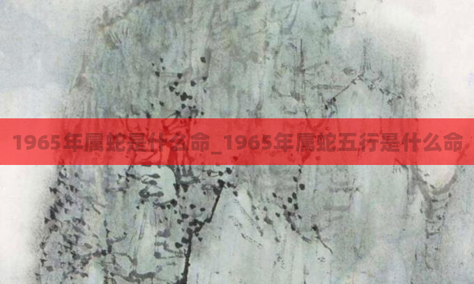 1965年属蛇是什么命_1965年属蛇五行是什么命