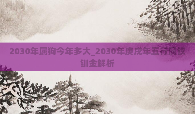 2030年属狗今年多大_2030年庚戌年五行属钗钏金解析