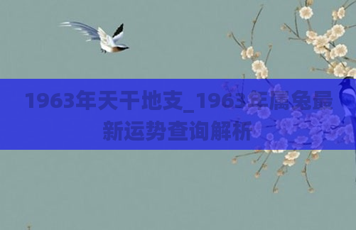 1963年天干地支_1963年属兔最新运势查询解析