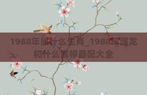 1988年属什么生肖_1988年属龙和什么属相最配大全