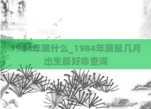 1984年属什么_1984年属鼠几月出生最好命查询