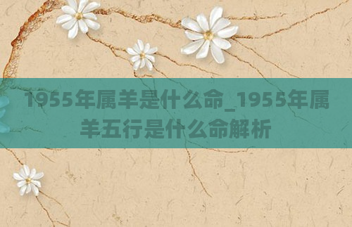1955年属羊是什么命_1955年属羊五行是什么命解析