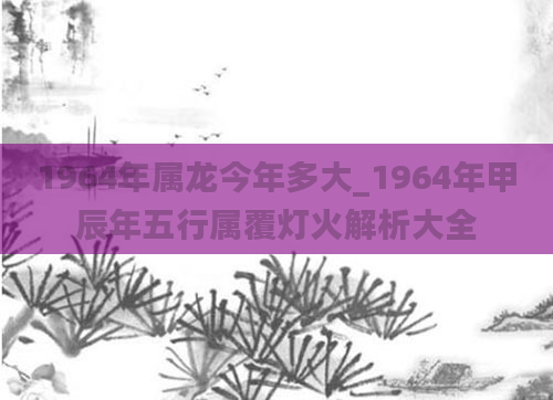 1964年属龙今年多大_1964年甲辰年五行属覆灯火解析大全