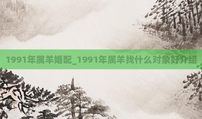 1991年属羊婚配_1991年属羊找什么对象好介绍
