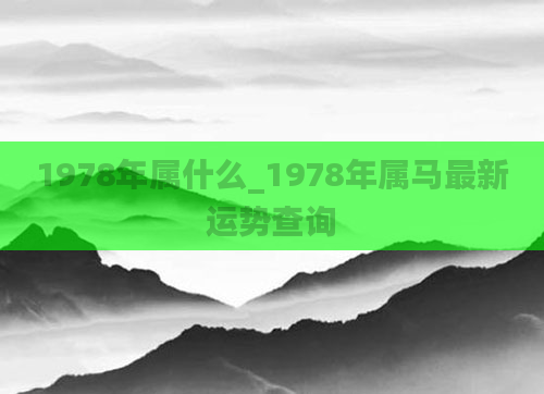 1978年属什么_1978年属马最新运势查询