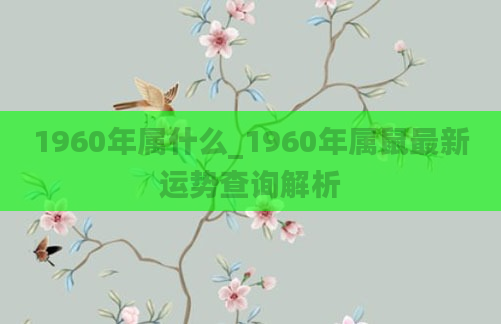 1960年属什么_1960年属鼠最新运势查询解析
